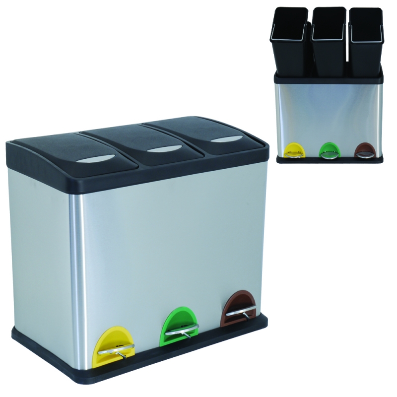 Køb msv sorteringsaffaldsspand 3 x 8 liter mat stÃ¥l størst ... Billig lænestol